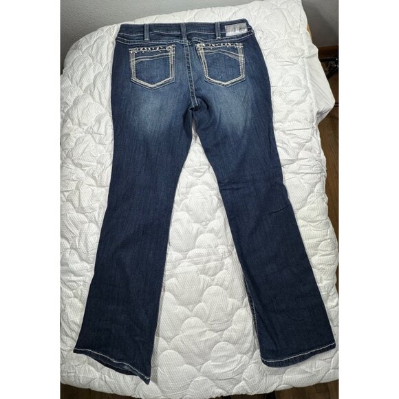 Ariat Womens Ruby Denim Jeans 34R US 18 Bootcut Mid-Rise Western Style Cotton Bl - Picture 13 of 16